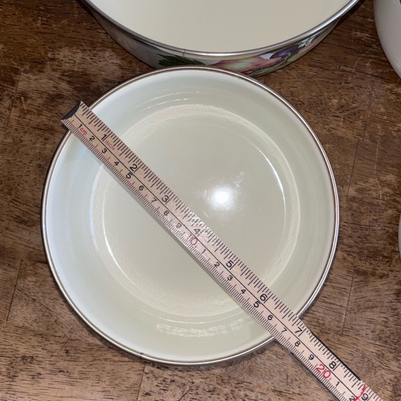 Regency Club enamelware nesting bowl set fruit pattern vintage Granny chic READ